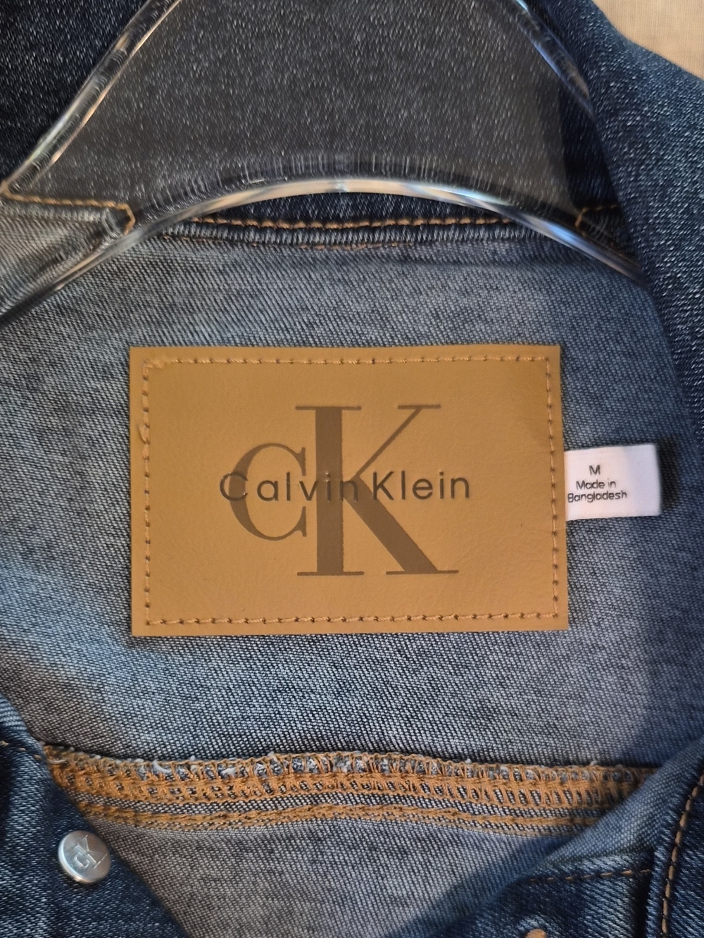 Calvin Klein Denim Jacket -90s Trucker- Size Medium - Picture 9 of 10